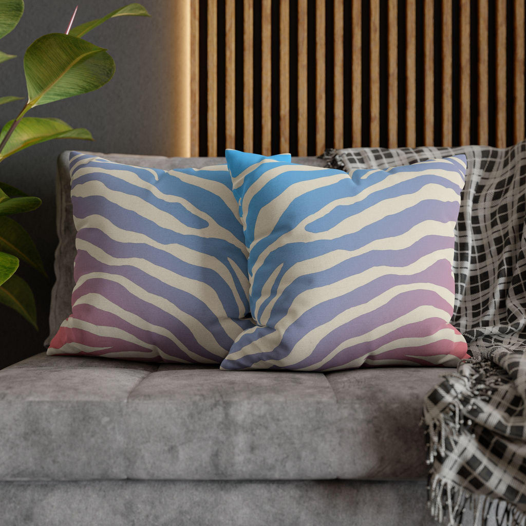 Zebra Stripe Pillow Cover: Cotton Candy Ombre, Pastel Decor