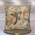 William Morris Hummingbird Pillow Cover: Peach Vintage Style Garden Cushion