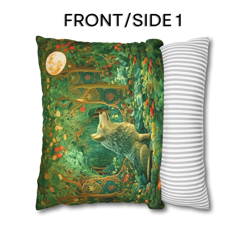 Mystical Wolf Moon Decorative Pillow