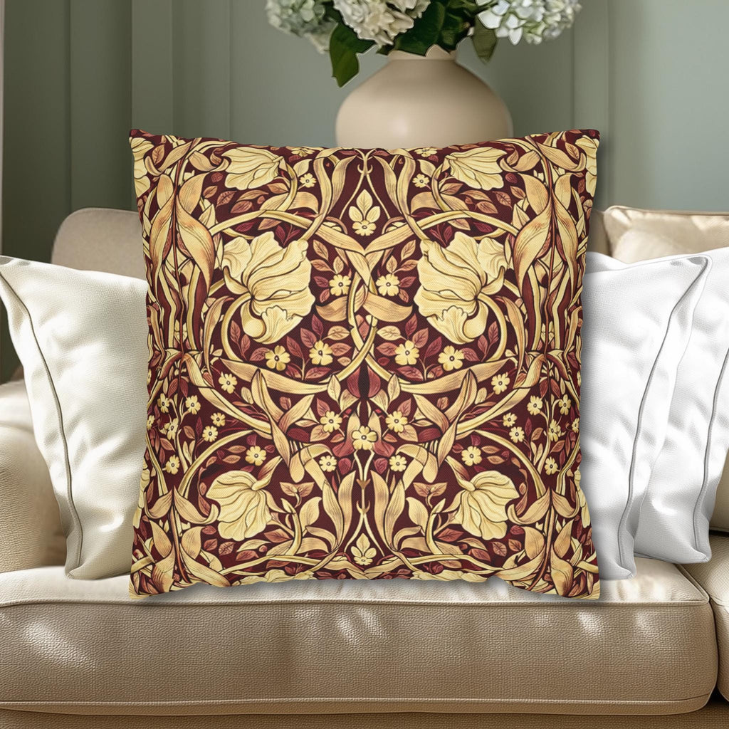 William Morris Pillow Cover: Burgundy Champagne Vintage Pimpernel Reconstructed