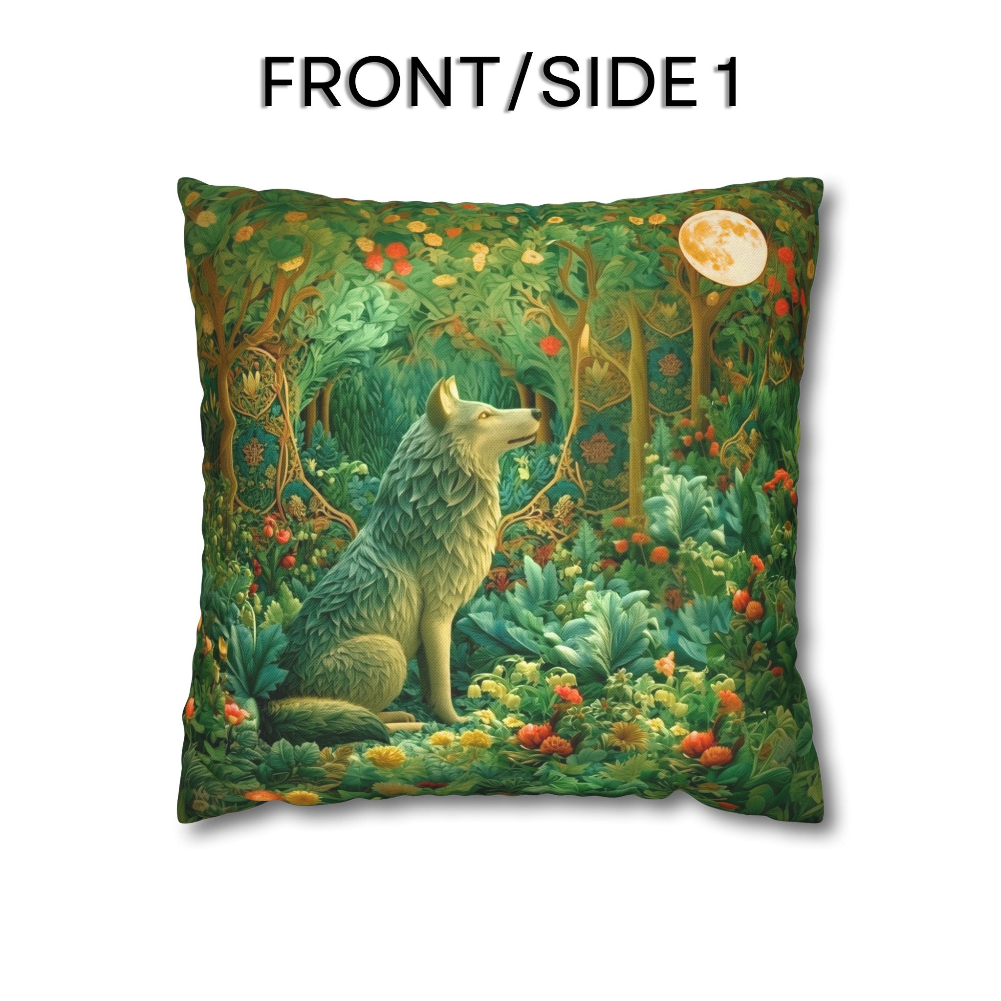 Mystical Wolf Moon Decorative Pillow