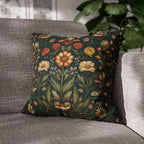 William Morris Throw Pillow Cover - Muted Coral and Leafy Green Florals
