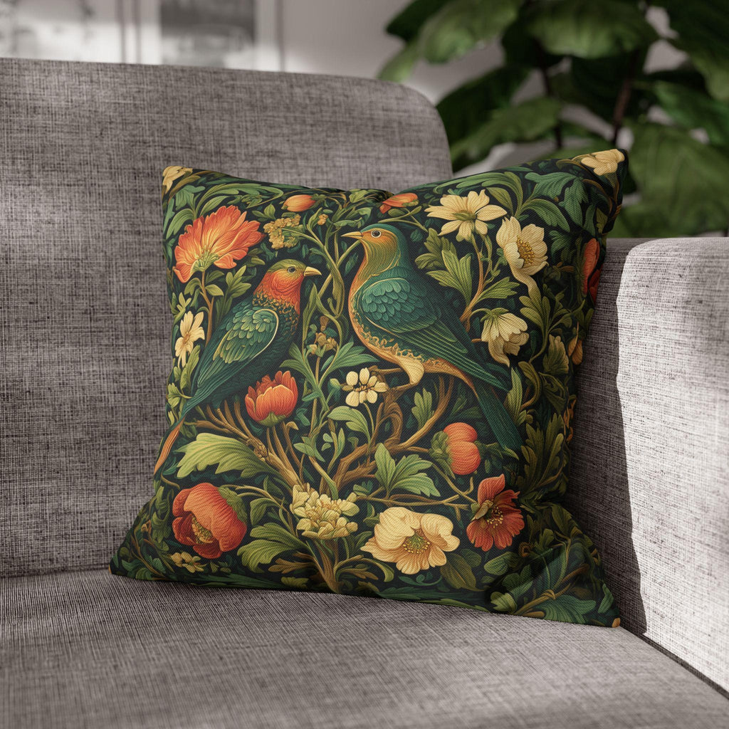William Morris Love Birds Pillow Cover: Vintage Style Arts & Crafts Floral Cushion