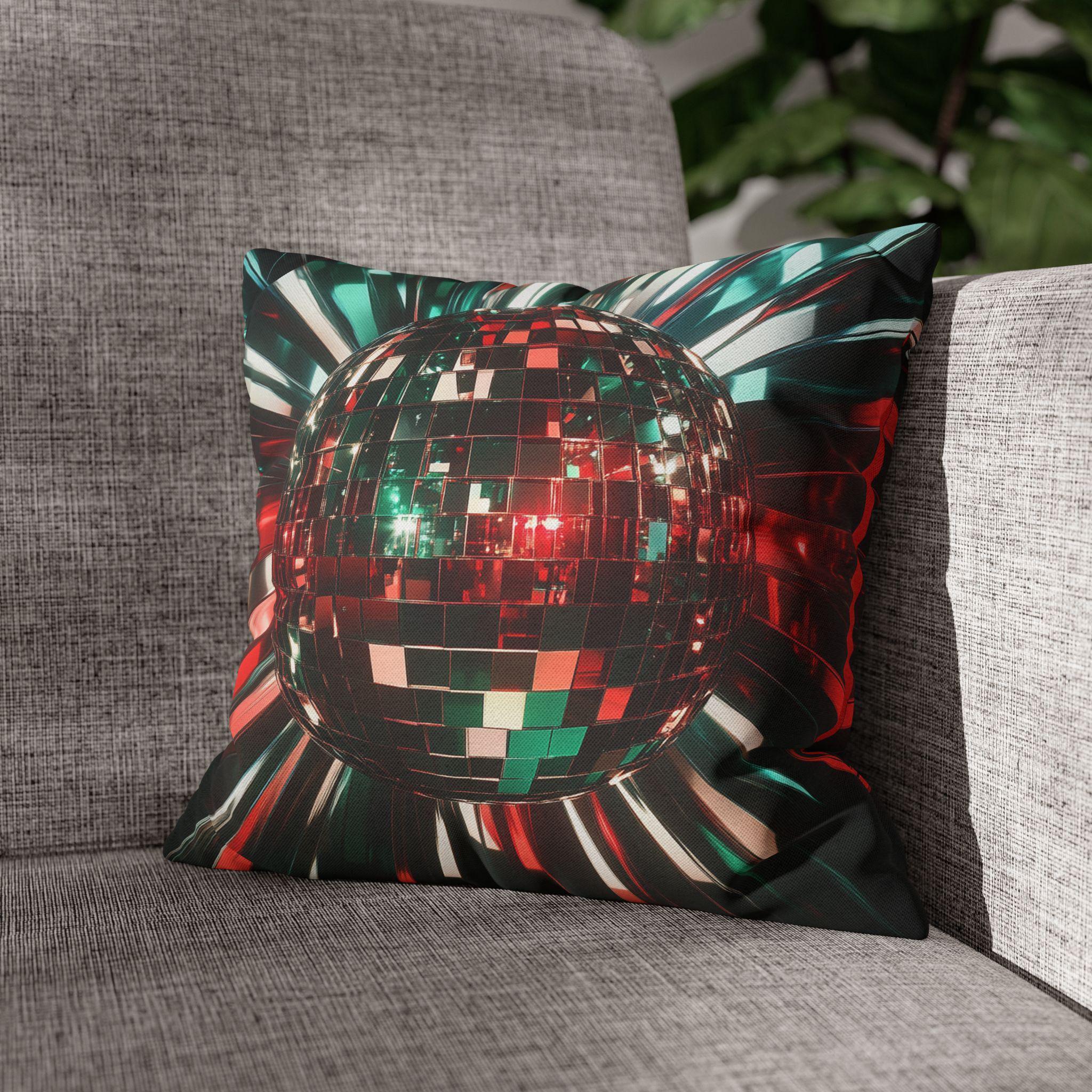 Retro Disco Ball Pillow Cover, Vibrant New Year's Eve Decor