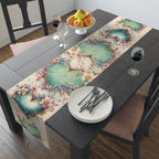 Romantic Floral Heart Table Runner: Elegant Wedding Decor & Dining Accessory for Special Occasions