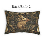 William Morris Inspired Wild Hare Lumbar Pillow: Garden Botanical Woodland Design