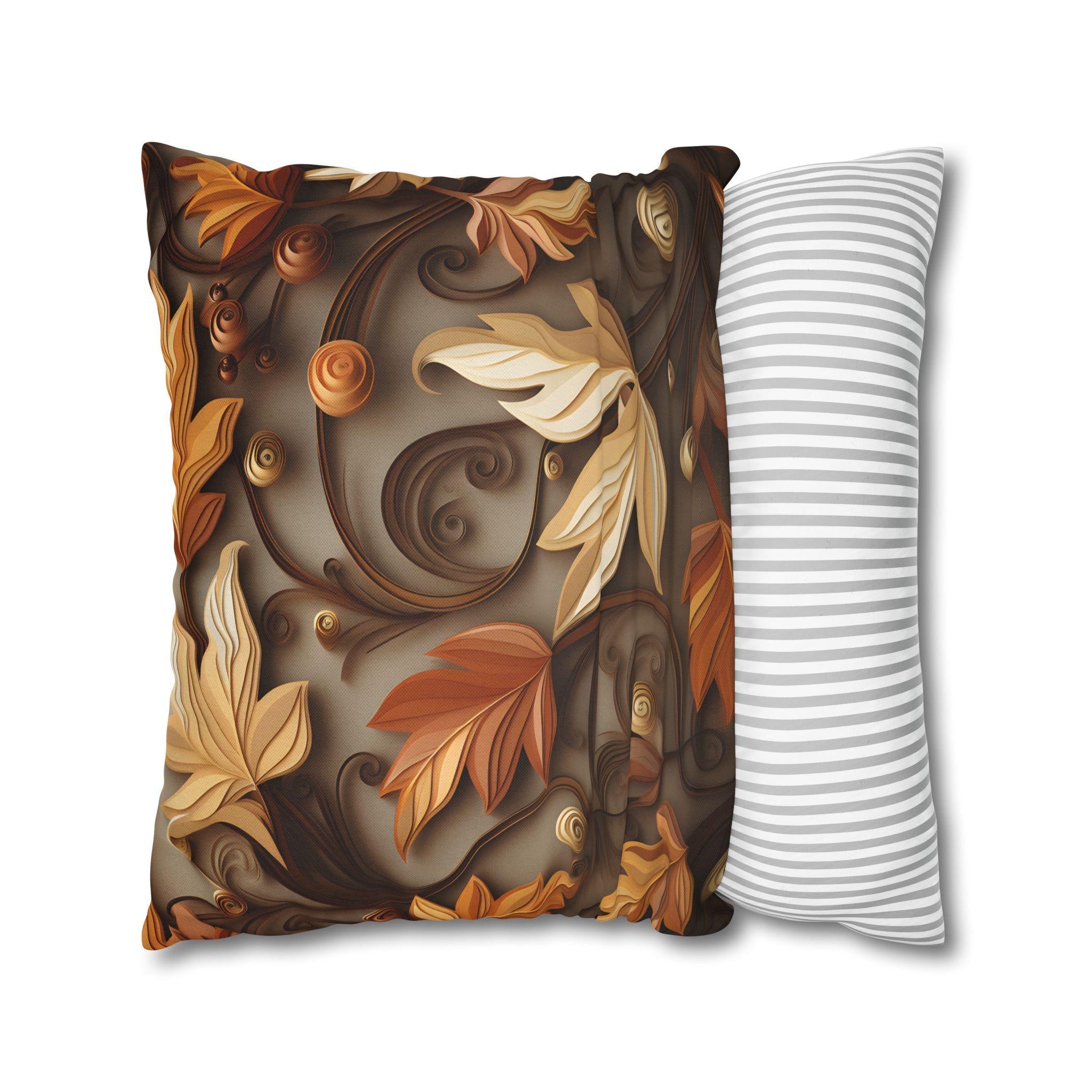 Autumn Decorative Pillowcase with Earthy Rustic Colors of Fall, Home Accent Pillow Cover