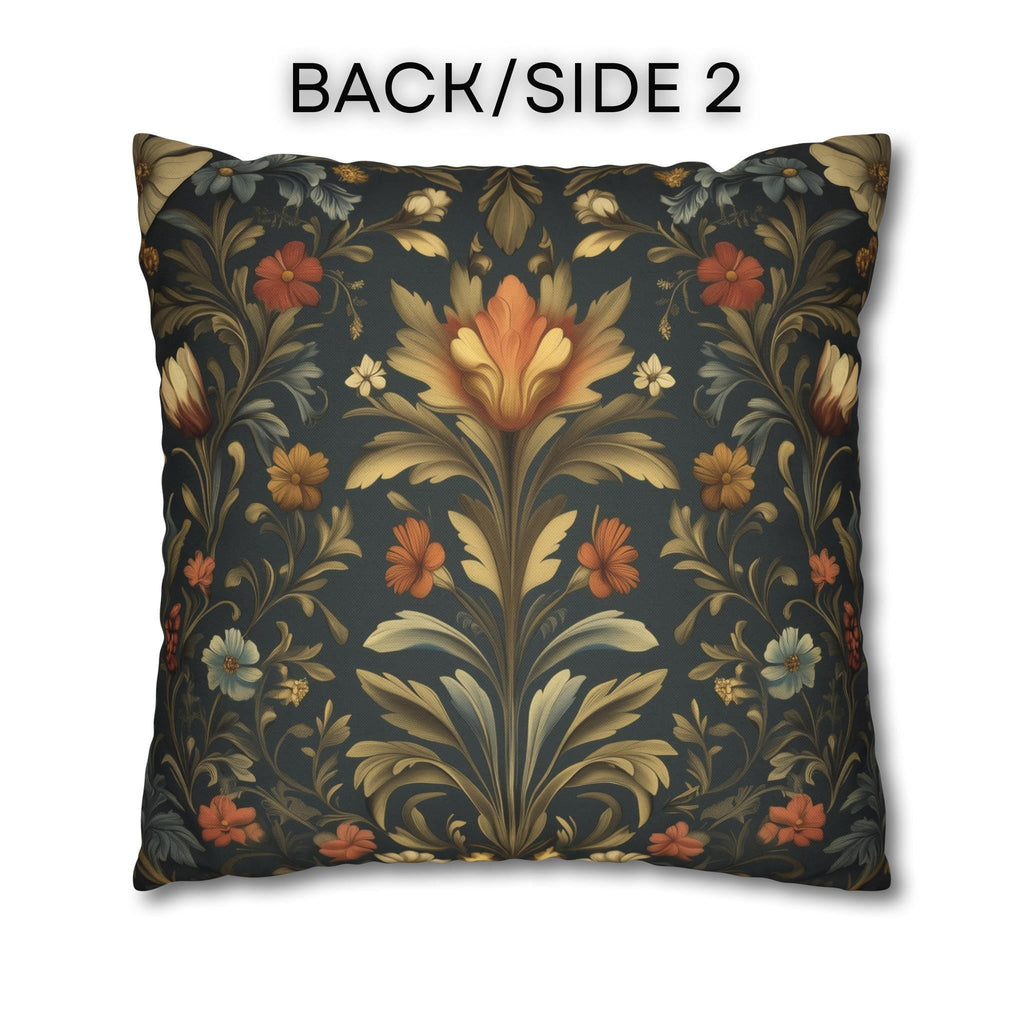William Morris Botanical Pillow Cover: Golden Ochre Moody Blooms Floral Tapestry
