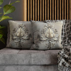 Rococo Acanthus Leaf Pillowcase, Elegant Beige Cream & Gray Classical European Art Inspired