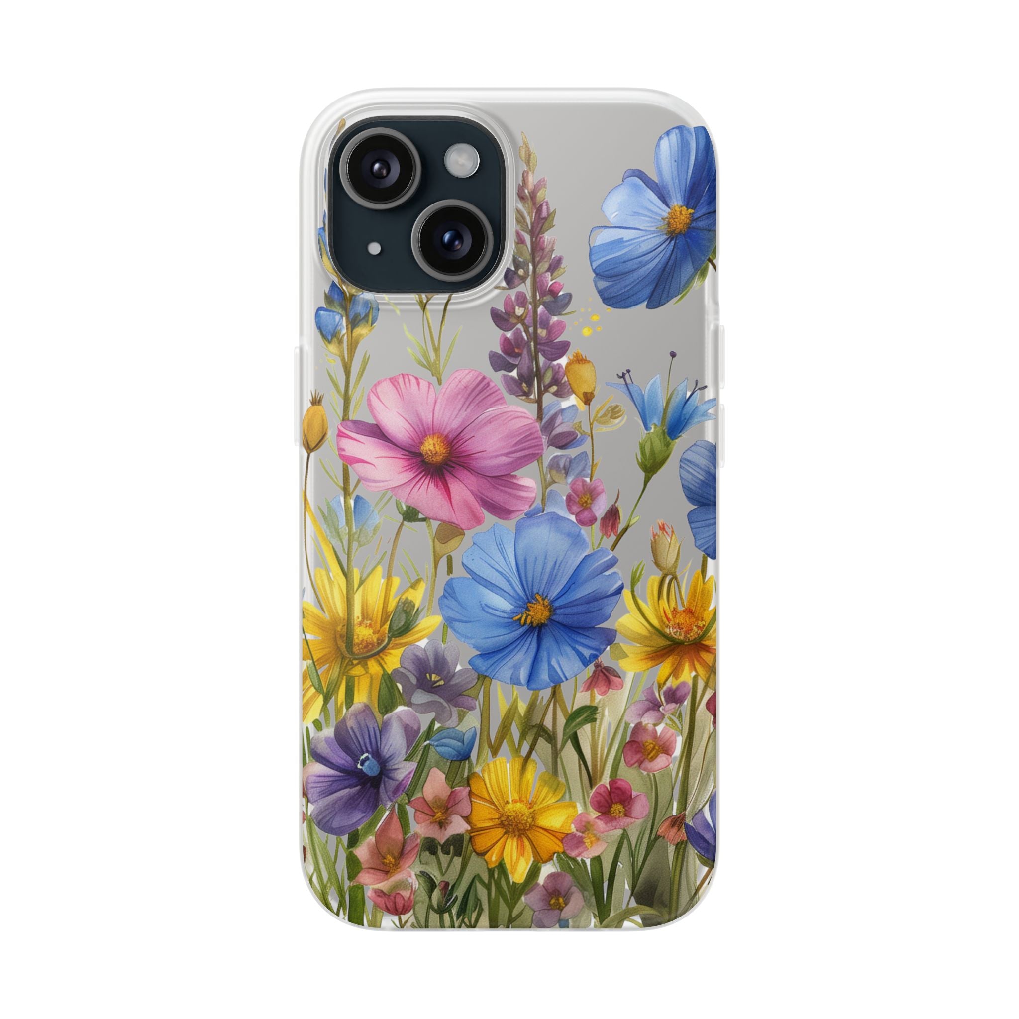 Floral Phone Case: Slim Matte TPU Cover, Wildflower Garden