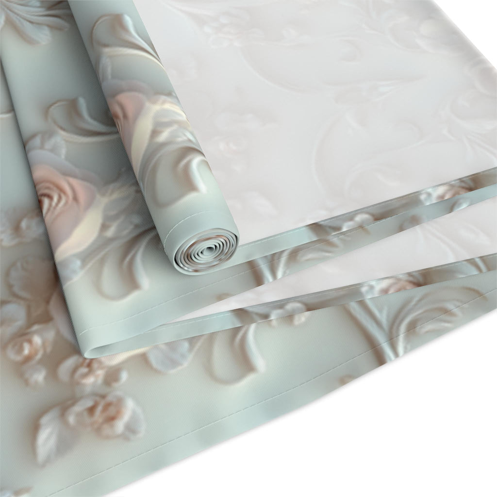 Soft Pink Roses Table Runner: Romantic Floral Dining Decor