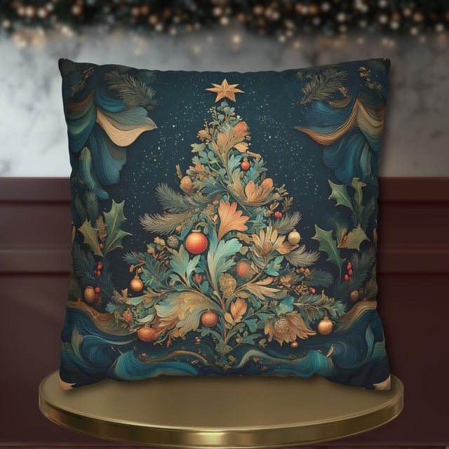 William Morris Inspired Pillow Cover: Antique Tapestry Style Christmas Holiday Decor