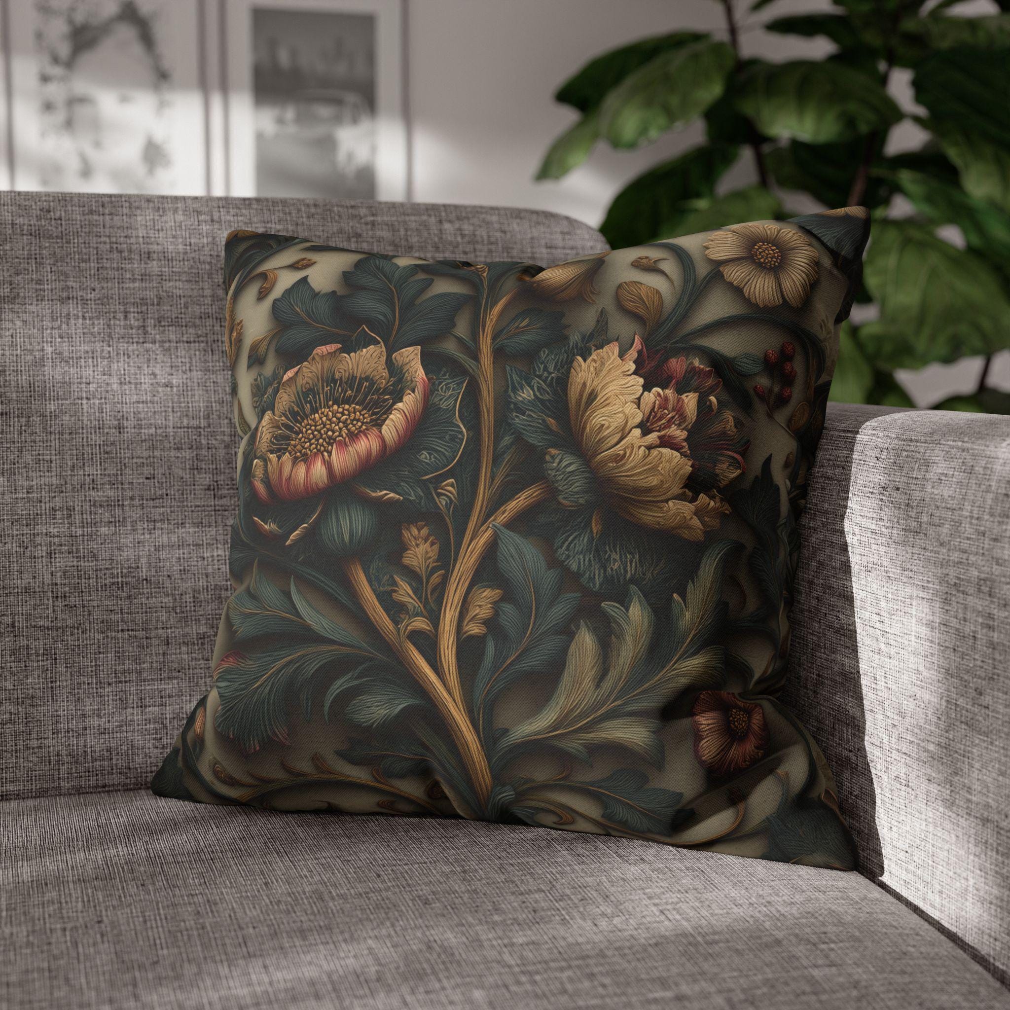 Spring Moody Blooms Pillow Cover: William Morris Inspired Home Decor Refresh