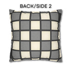 Gray Windowpane Plaid Pillow Cover: Neutral Checkered Contemporary Accent