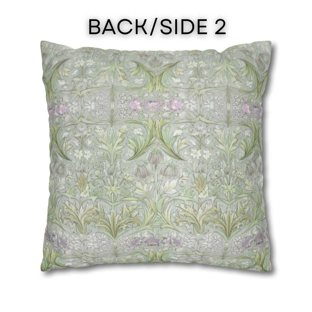 William Morris inspired Throw Pillow Cover: Soft Sage Botanical with Muted Lavender