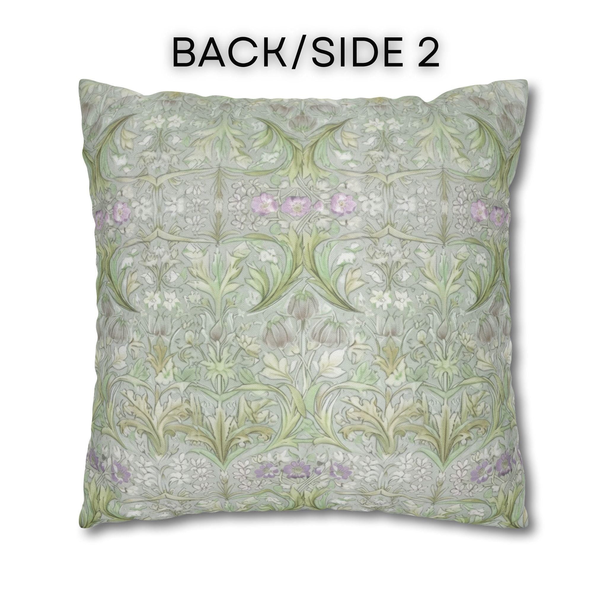 William Morris inspired Throw Pillow Cover: Soft Sage Botanical with Muted Lavender