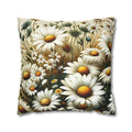 Vibrant Daisy Pattern Throw Pillow Cover | Organic Warmth on Cream Background | Charming Floral Design