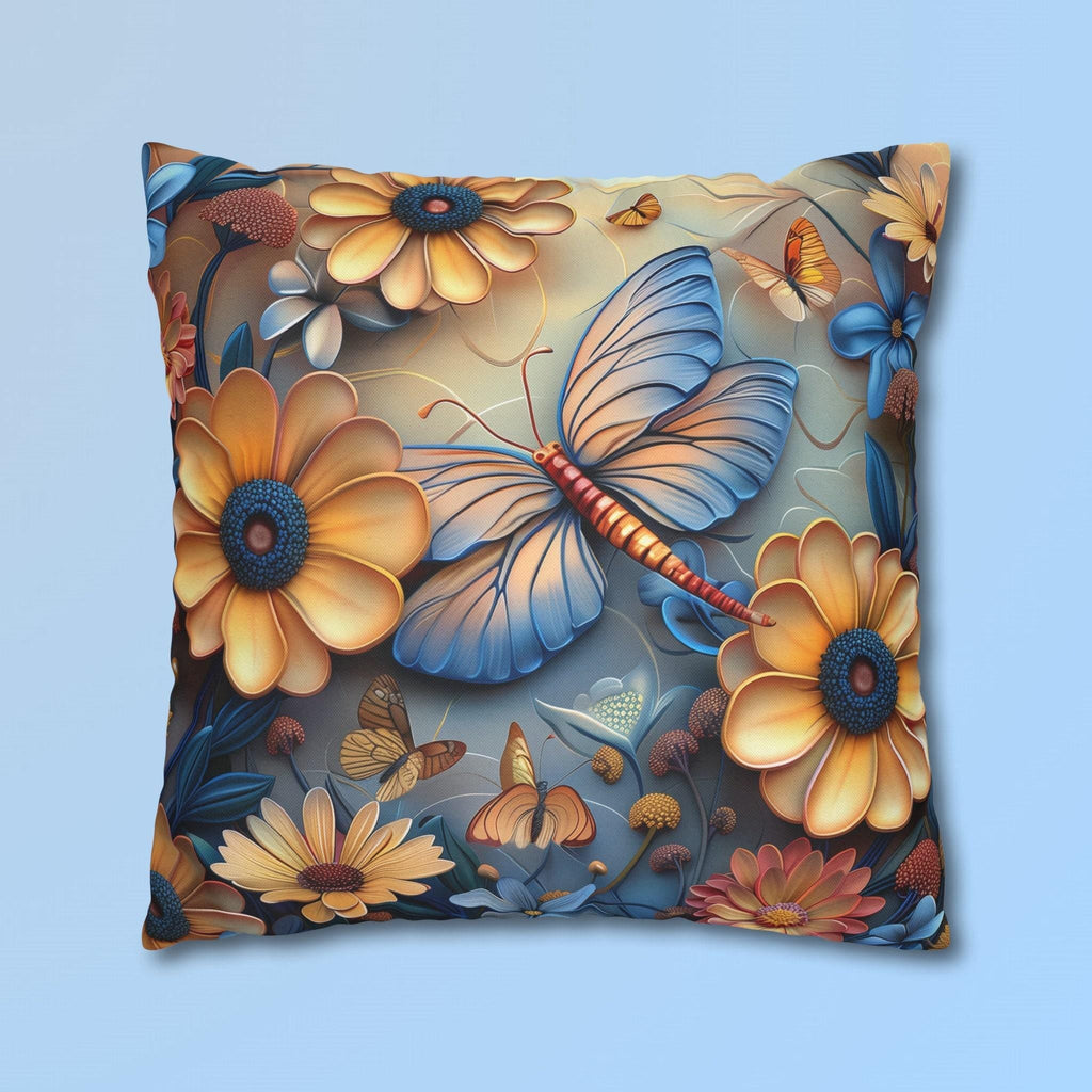 William Morris Inspired Butterfly Pillow Cover, Floral Nature Design