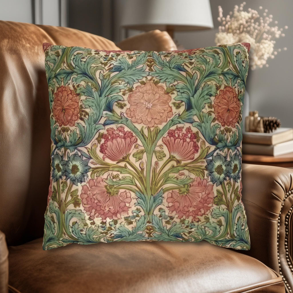 William Morris Style Hyacinth Pillow Cover: John Henry Dearle Inspired Floral