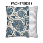 Blue Country Farmhouse Pillow Cover: William Morris Inspired Toile Floral Accent
