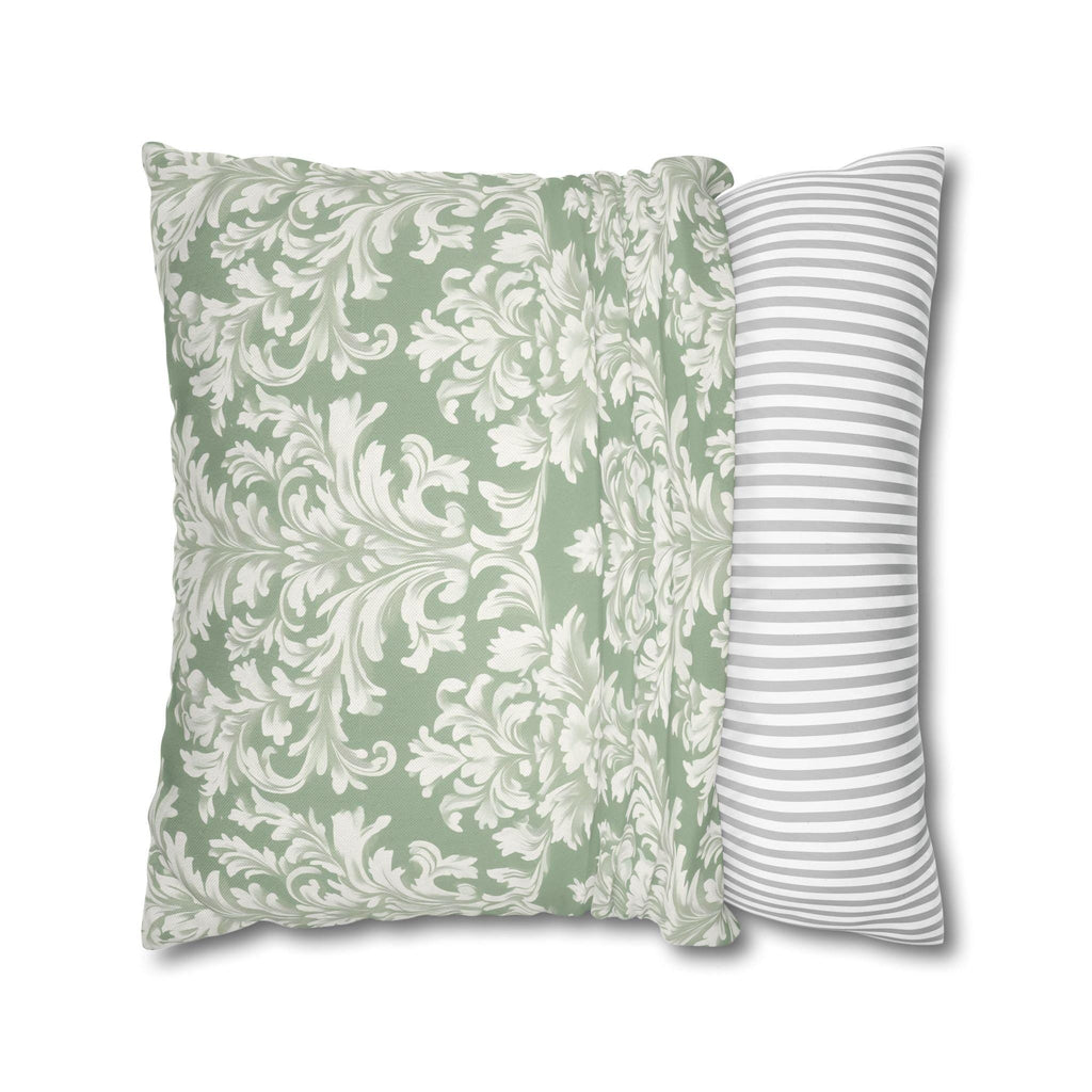 Damask Muted Green Pillow Cover, Elegant Square Cushion Cover