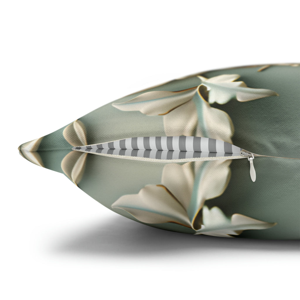 Chinoiserie Pillow Cover: 3D Birds & Blooms, Pastel Blue Accent