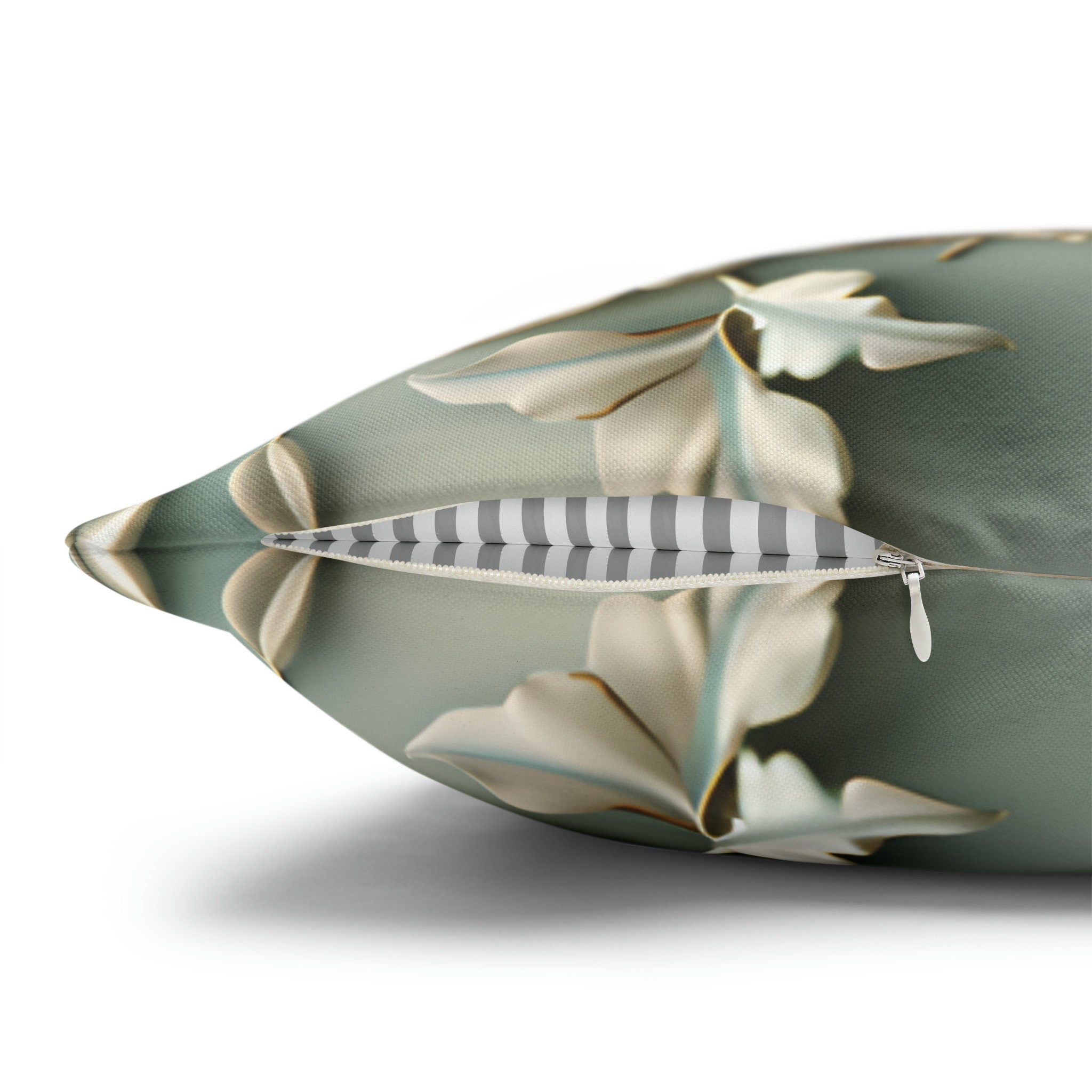 Chinoiserie Pillow Cover: 3D Birds & Blooms, Pastel Blue Accent