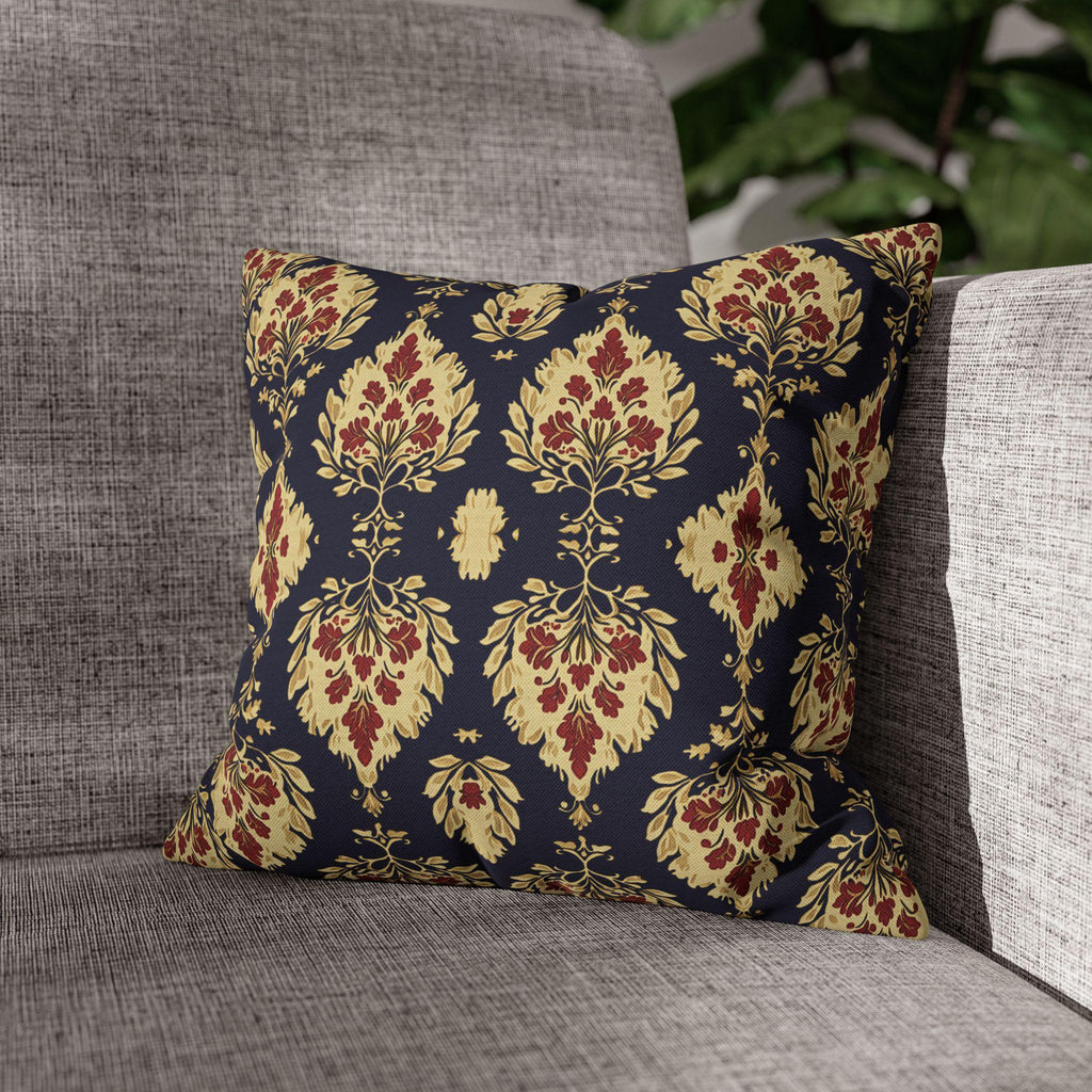 Elegant Ikat Pillow Cover: Navy Gold & Red Holiday and Year Round Decor