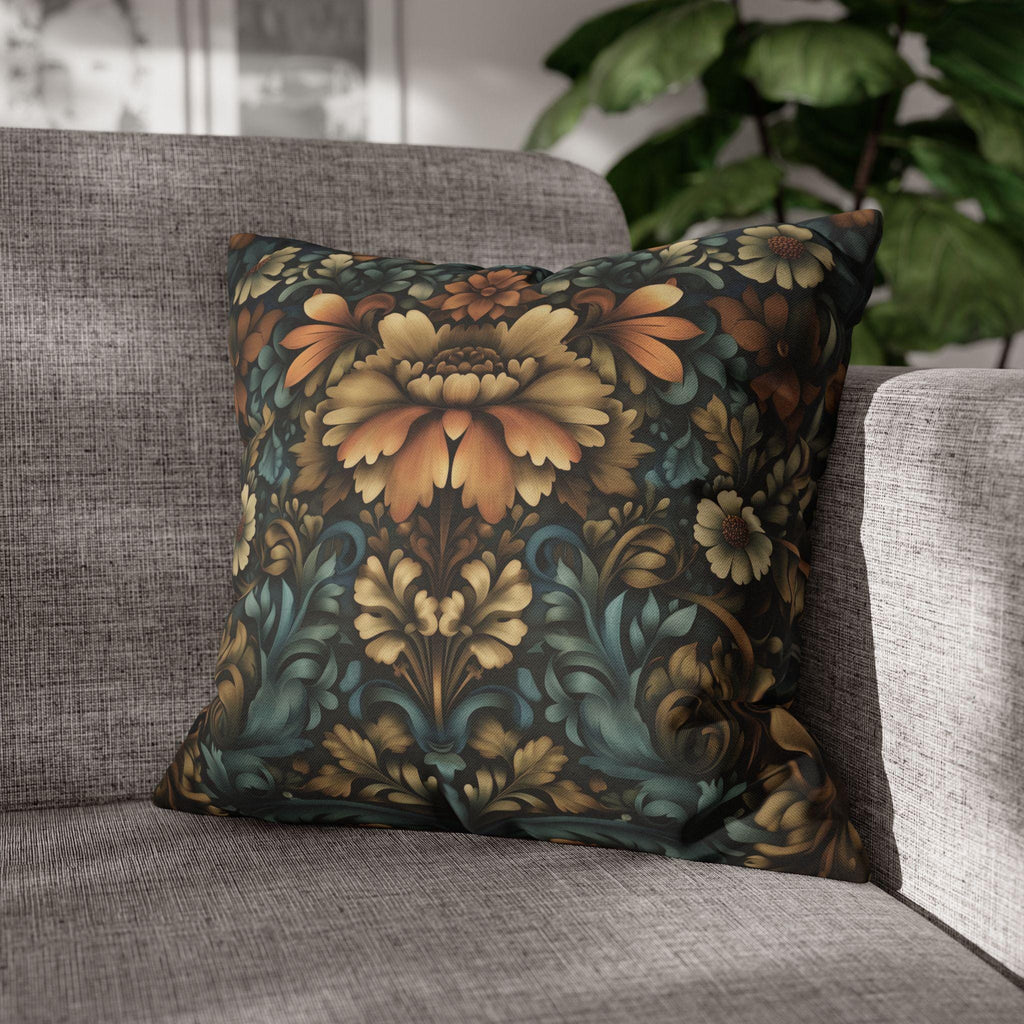 William Morris Fall Pillow Cover: Floral Autumn Vintage Style Tapestry  Accent