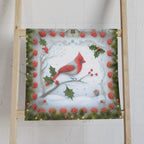 Red Cardinal Christmas Hand Towel: Winter Berry Hand Towel