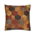 Geometric Hexagon Pillow Cover: Earth Tone Cushion for Modern, Rustic, Mid-Century Decor