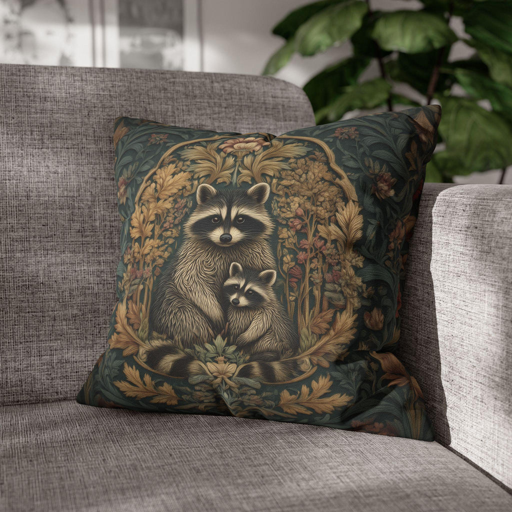 William Morris Raccoon Pillow Cover: Whimsical Woodland Animal Decor