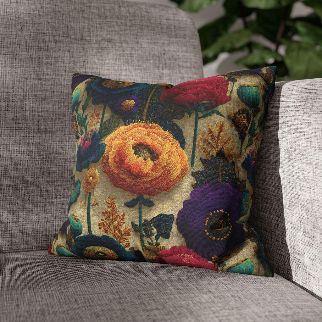 Art Nouveau Pillow Cover: Klimt Inspired Jewel Tone Floral Decor