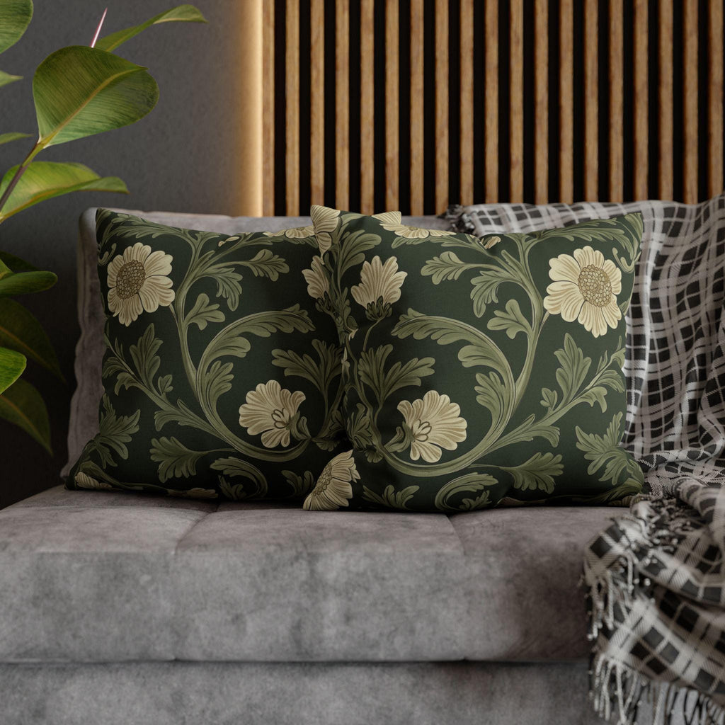 William Morris Pillow Cover: Lodden  Inspired  Sage & Cream Botanicals