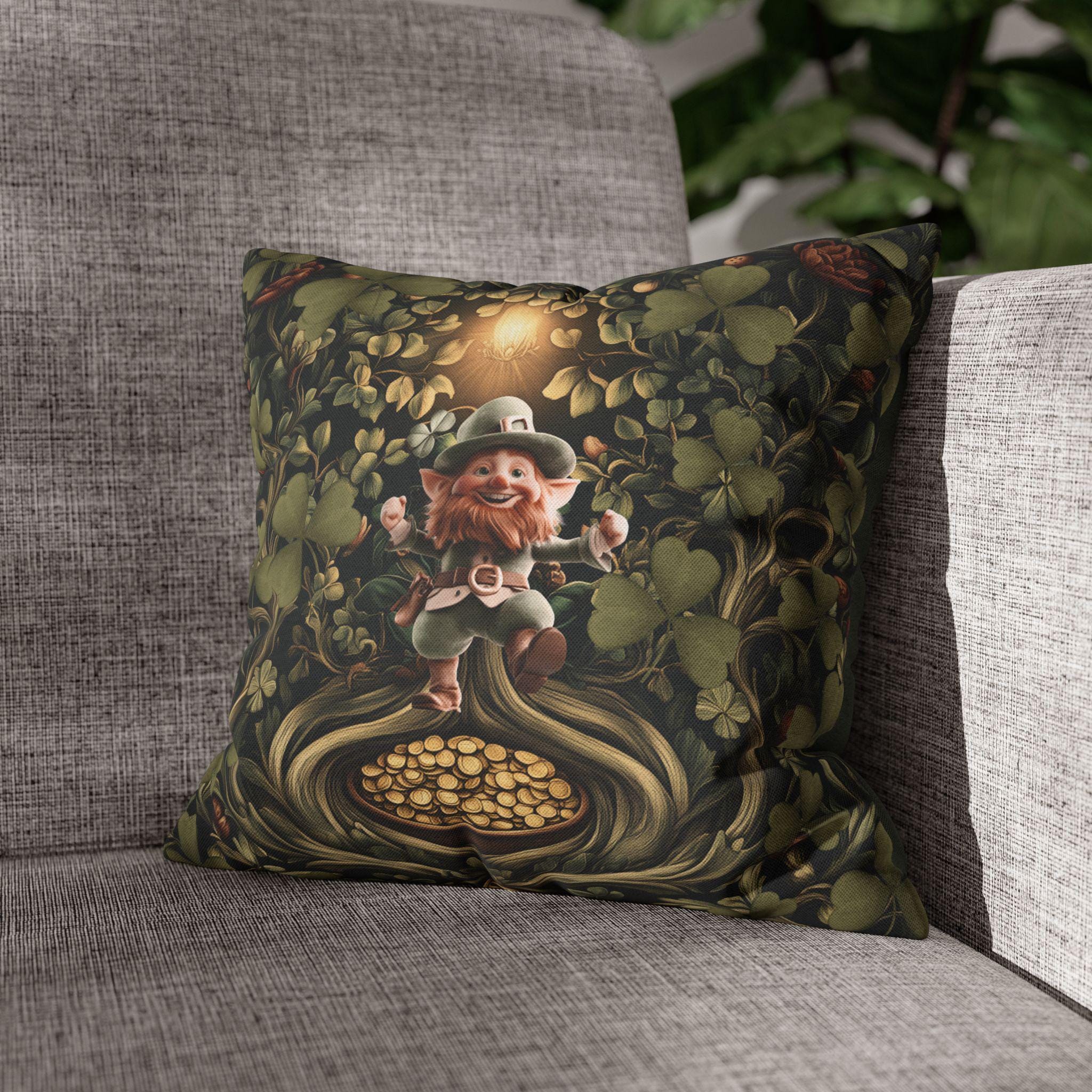 Botanical Shamrock Pillowcase - William Morris Inspired St Patrick's Decor