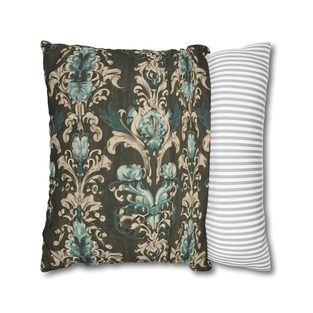 Vintage Style Floral Pillow Cover: Pale Blue Print, Farmhouse Chic