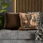 Rustic Christmas Pillow Cover: Cozy Gnome & Stocking Design for Holiday Home Decor