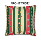 Kitschmas Retro Christmas Pillow Cover: Vintage Style Holiday Stripe & Star Pattern