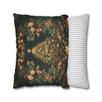 William Morris Christmas Tree Pillow Cover, Deep Green Holiday Decorative Cushion