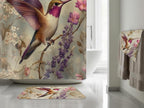 Hummingbird Hand Towel: William Morris Style Floral Bathroom Decor