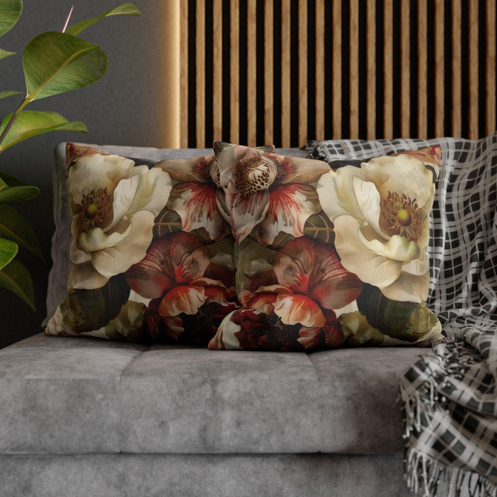 Classic Floral Accent Pillow Cover Rich Warm Tones Nature-Inspired Home Decor