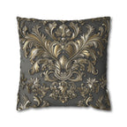 Baroque Pillow Cover: Metallic Gold Acanthus Floral Design