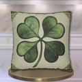 Vintage Style Four-Leaf Clover Pillowcase: St. Patrick's Day Victorian Shamrock Cushion Cover