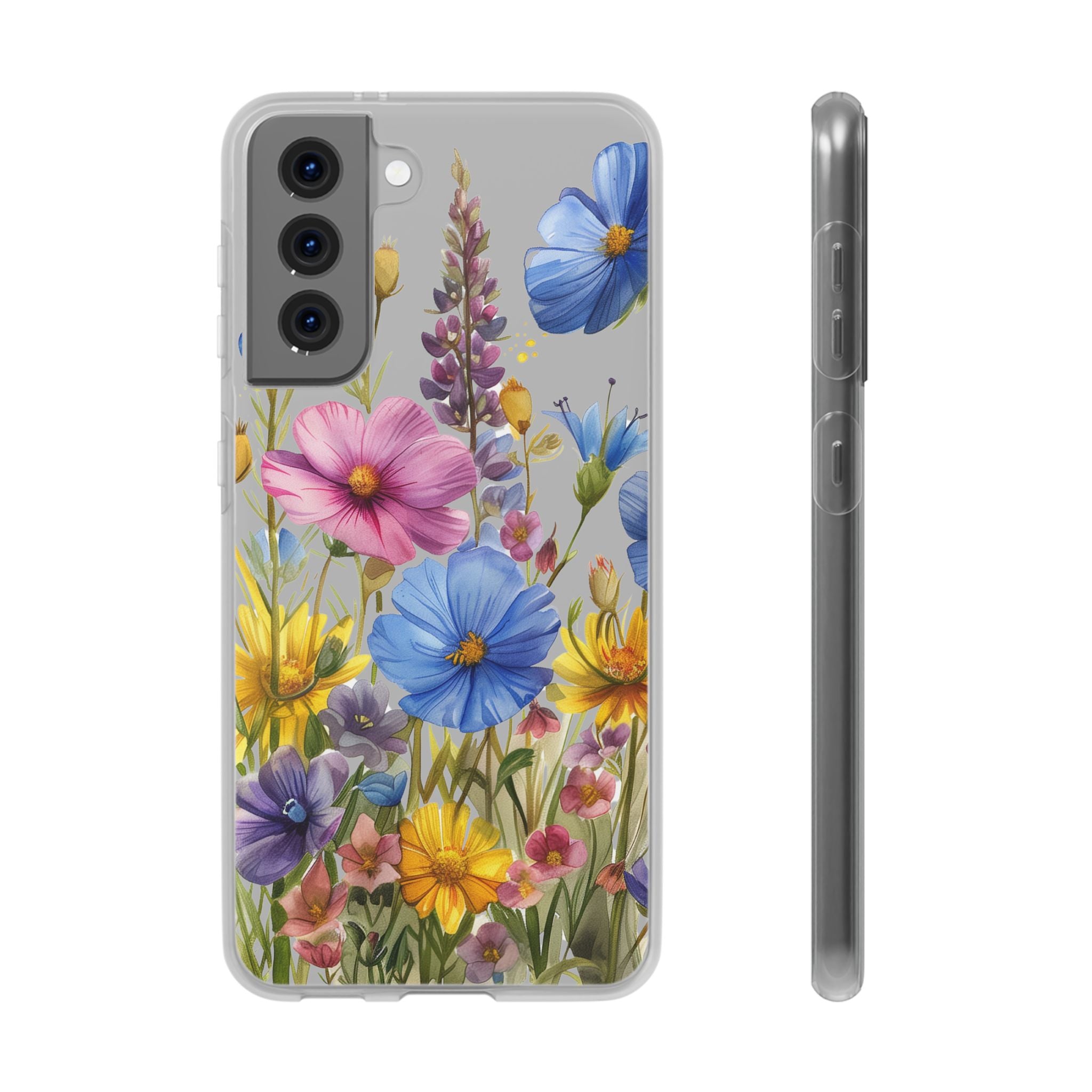 Floral Phone Case: Slim Matte TPU Cover, Wildflower Garden