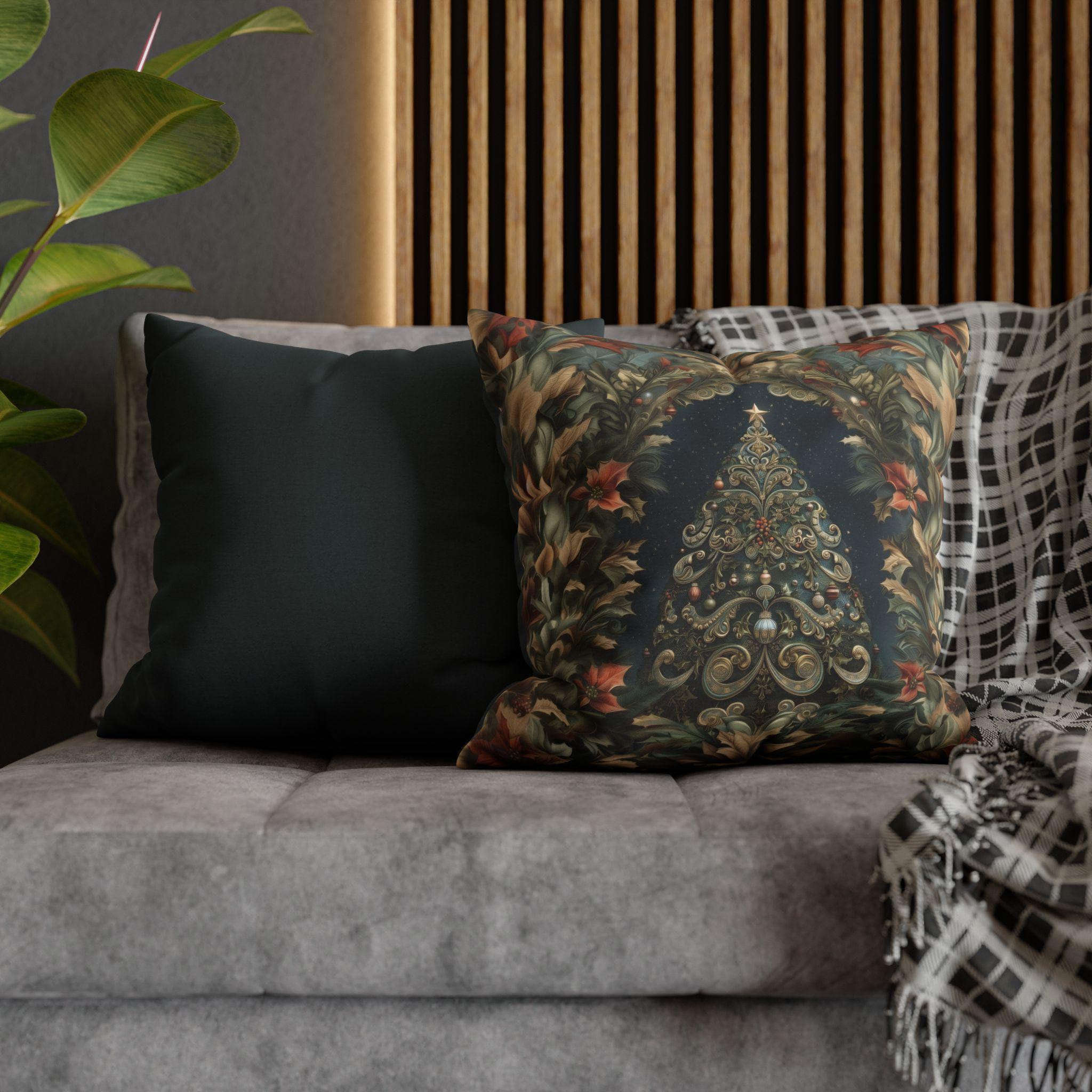 William Morris Christmas Tree Pillow Cover: Botanical Holiday Decor