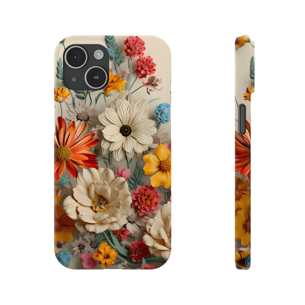 Wildflower iPhone Case: Vintage Style Floral Design, Slim Protective Cover