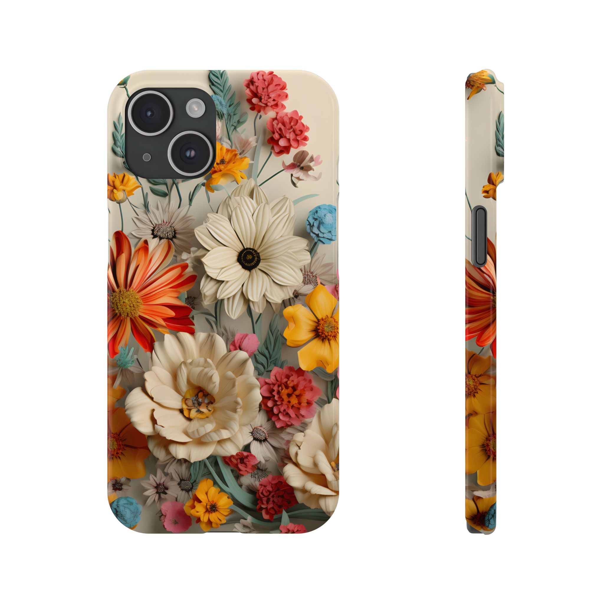 Wildflower iPhone Case: Vintage Style Floral Design, Slim Protective Cover