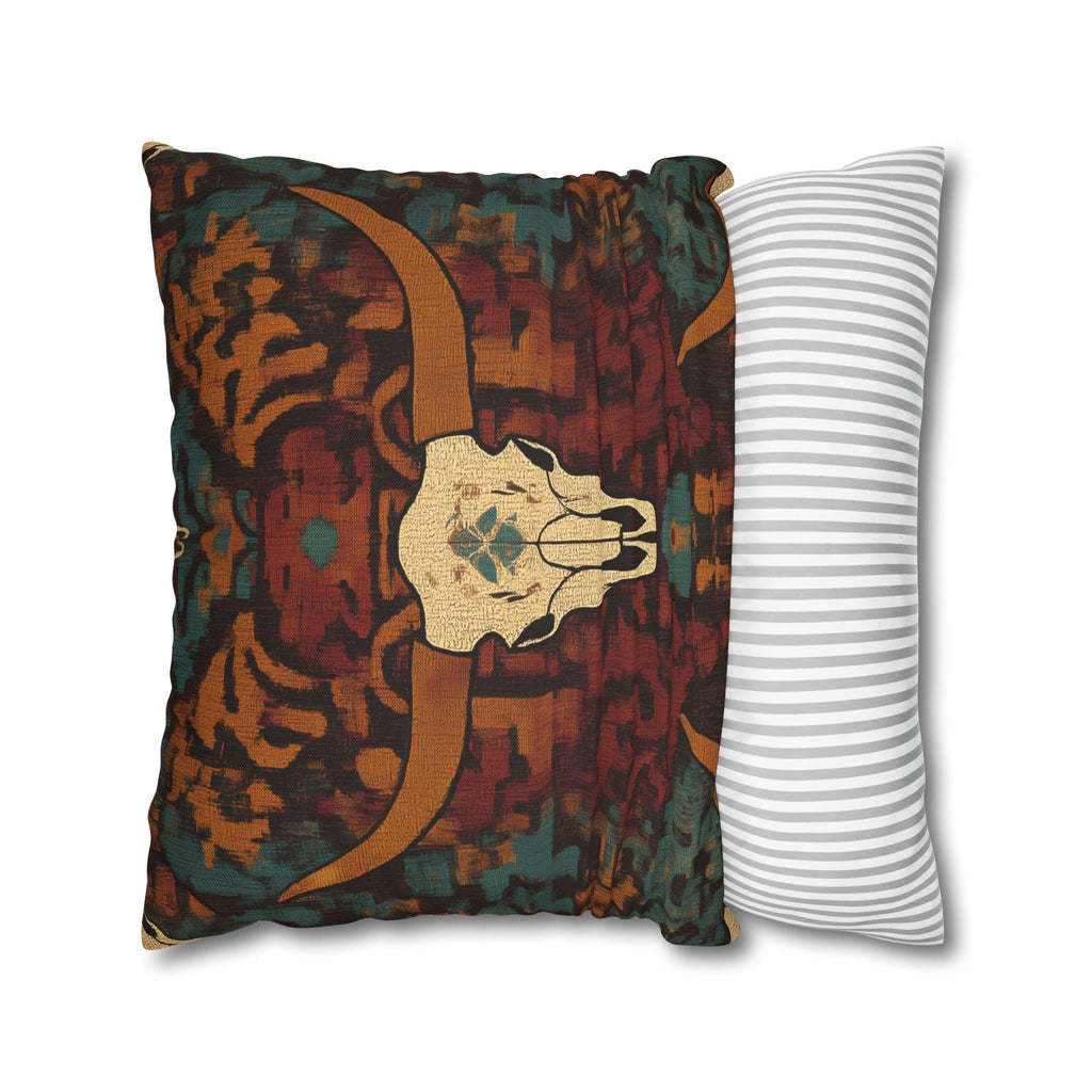 Longhorn Skull Pillow Cover: Southwestern Rustic Ranch Decor