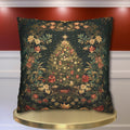 William Morris Christmas Tree Pillow Cover, Deep Green Holiday Decorative Cushion