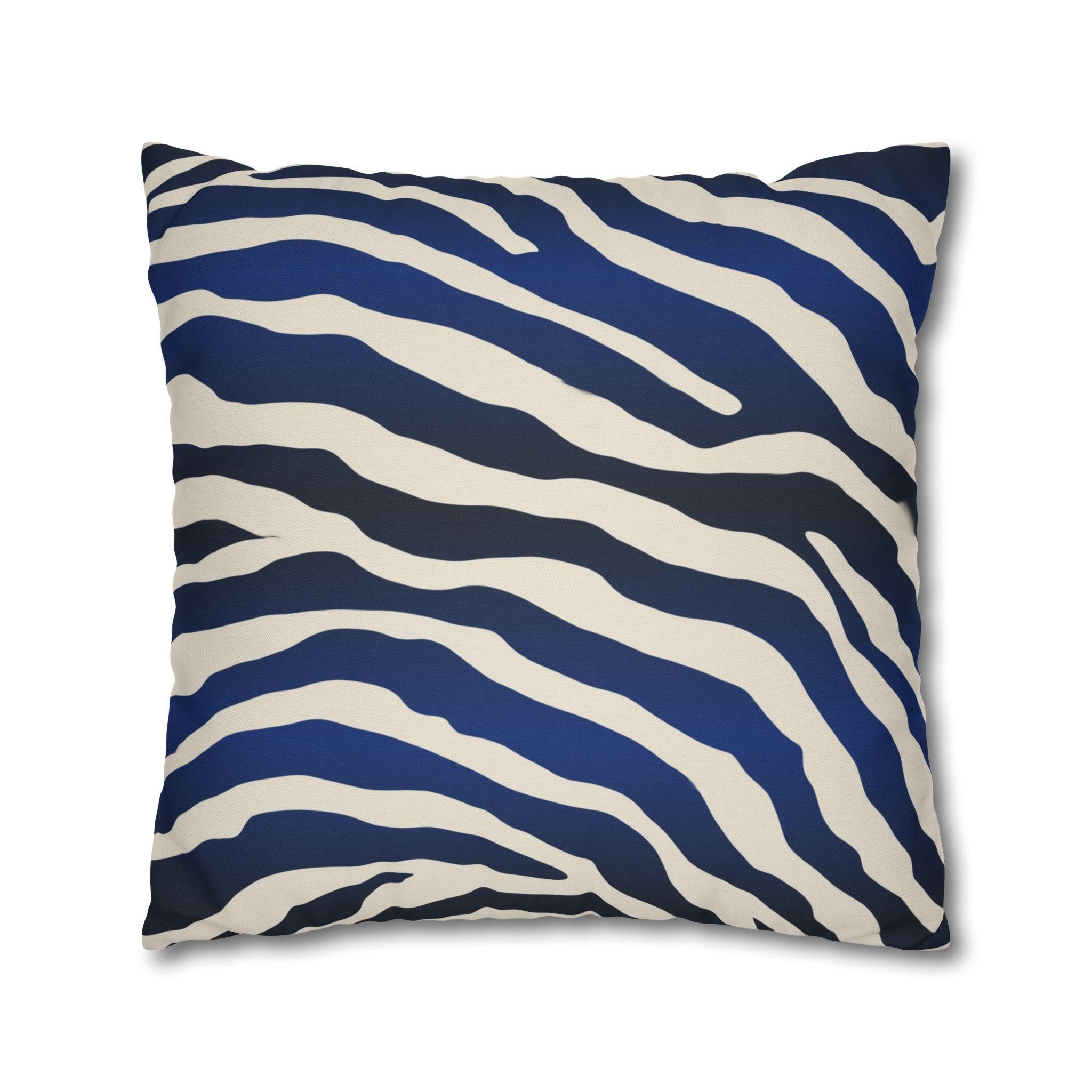 Navy Black Gradient Zebra Stripe Pillow Cover: Bold Safari Print for Modern Neutral Decor